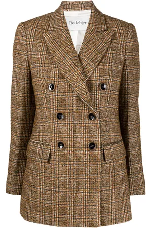 Rodebjer Como checkered double-breasted blazer