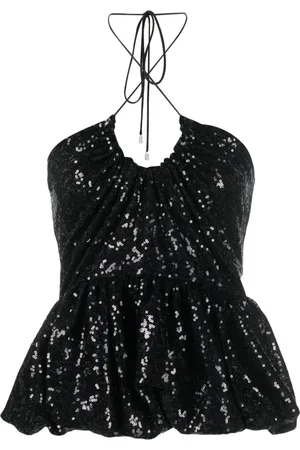 ROTATE Sequined halterneck blouse
