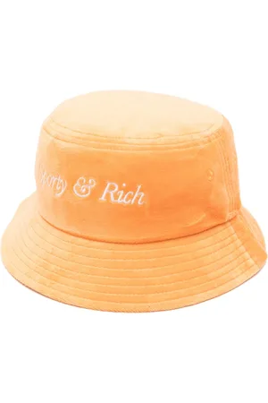 Sporty & Rich Logo-embroidered cotton velvet bucket hat