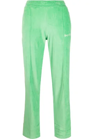 Sporty & Rich Towelling-finish logo-embroidered track pants