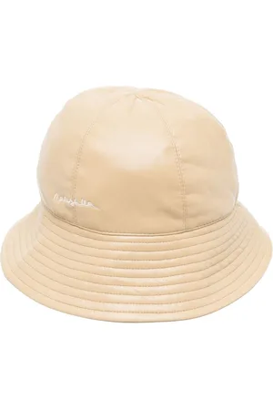 Nanushka Logo-embroidered faux-leather bucket hat