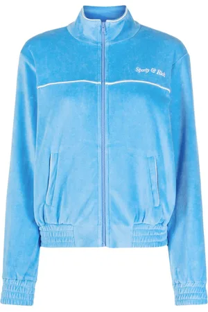 Sporty & Rich Towelling-finish logo-embroidered jacket