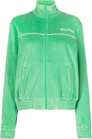 Sporty & Rich Towelling-finish embroidered-logo jacket