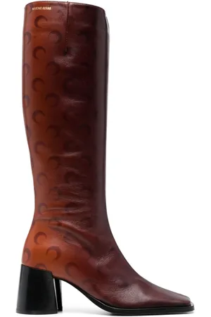 Marine Serre 70mm airbushed-leather knee boots