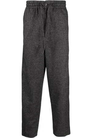 Kenzo Logo-patch check-pattern tapered trousers