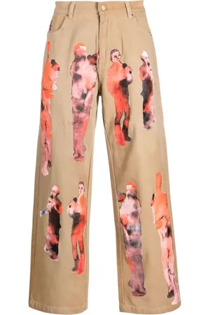 KIDSUPER STUDIOS Graphic-print cotton straight-leg jeans