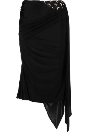 Marine Serre Draped midi asymmetric skirt
