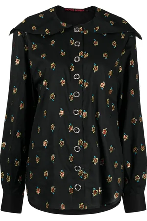 Chopova Lowena Floral-embroidered cotton top