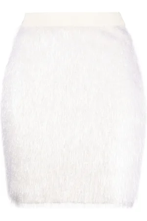 GEMY MAALOUF Faux-fur wool-blend miniskirt