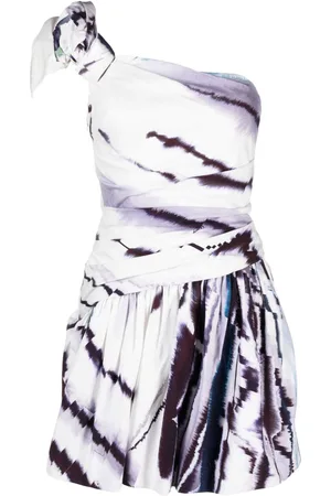 GEMY MAALOUF Tie-dye print one-shoulder dress