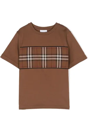 Burberry Checked-panel cotton T-shirt
