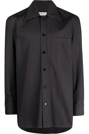 Lanvin Logo-embroidered cotton shirt
