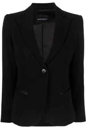 Emporio Armani Satin-trim single-breasted blazer