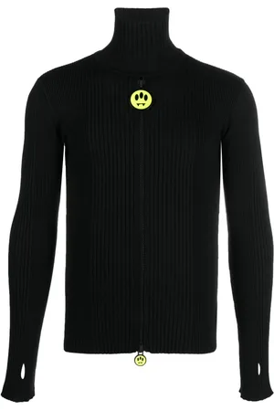 BARROW Ribbed-knit zip-up cardigan