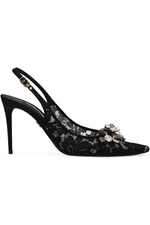 Dolce & Gabbana Crystal lace slingback pumps