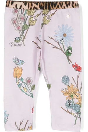Roberto Cavalli Floral-print cotton leggings