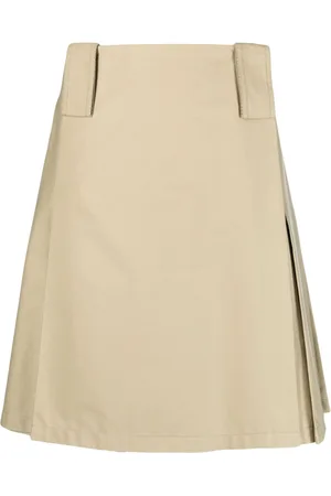Burberry Pleat-detail A-line midi skirt
