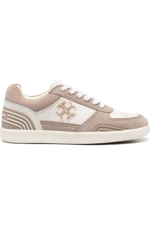 Tory Burch Clover Court panelled suede sneakers