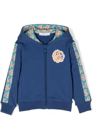 Roberto Cavalli Logo-patch zip-up jacket
