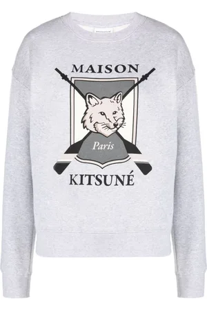 Maison Kitsuné Fox-motif mélange cotton sweatshirt
