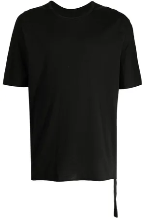 ISAAC SELLAM EXPERIENCE Leather-strap organic cotton T-shirt