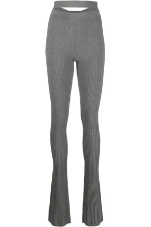 ANDREADAMO Ribbed-knit flared trousers