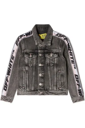 OFF-WHITE Logo-print strap denim jacket