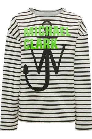 J.W.Anderson Logo-print striped cotton sweatshirt