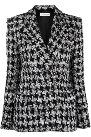 FAITH CONNEXION Bouclé houndstooth-pattern blazer