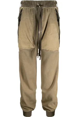 11 BY BORIS BIDJAN SABERI Faded drop-crotch cotton track pants