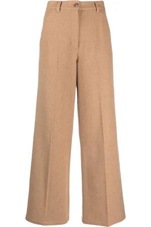 Kenzo Logo-tag felted wide-leg trousers