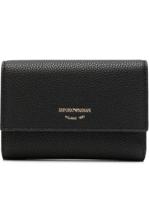 Emporio Armani Logo-plaque grained-faux leather wallet