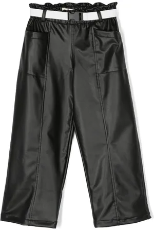 Le pandorine Faux-leather straight-leg trousers