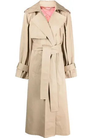 Victoria Beckham Pleat-detail fluid trench coat