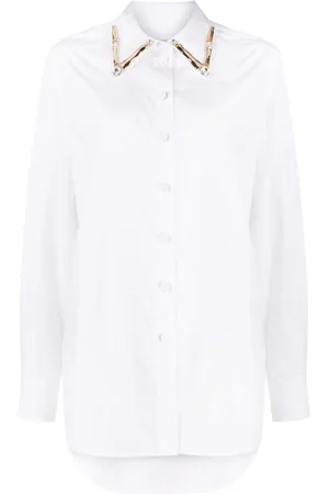AREA Crystal-embellished cotton shirt