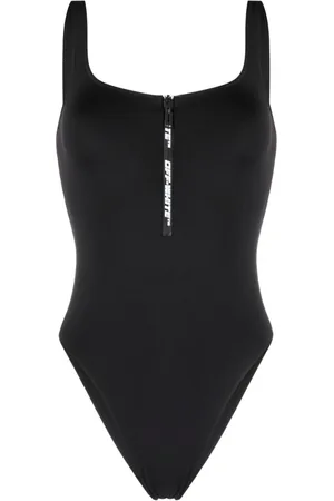 OFF-WHITE Logo-print zip-up swimsuit