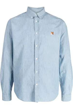 Maison Kitsuné Fox-head patch cotton shirt