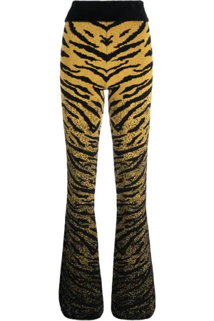 GCDS Zebra-patterned jacquard trousers