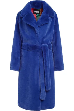 Apparis Belted faux-fur midi coat