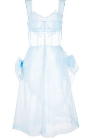 Maison Margiela Bow-appliqué tulle midi dress