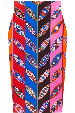 Puccini Abstract-print pencil skirt