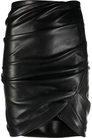 Serafini Draped faux-leather miniskirt