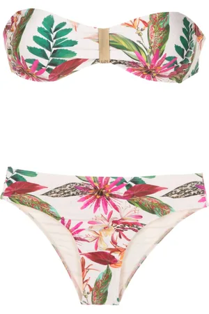 Lygia & Nanny Ester botanical-print bandeau bikini
