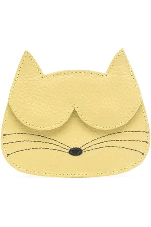 Sarah Chofakian Cat-face leather card holder