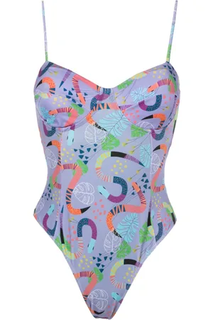 Brigitte Illustration-print cut-out swimsuit