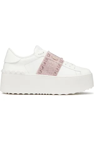 VALENTINO GARAVANI Rockstud Untitled leather flatform sneakers