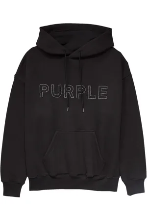 Purple Brand Logo-studded cotton hoodie