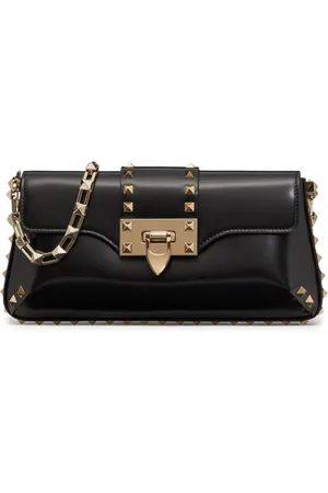 VALENTINO GARAVANI Rockstud brushed-leather shoulder bag