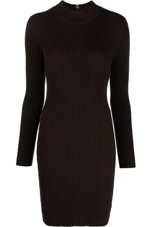 Michael Kors Long-sleeved ribbed-knit minidress