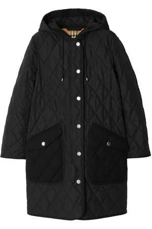 Burberry Diamond-quilted hooded coat